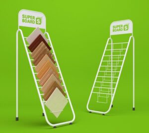 Exhibidores metalicos para muestrarios de madera