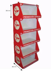 bandejas apilables en cartón ideal para promociones de productos