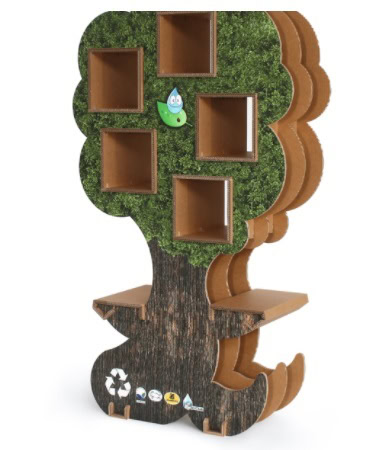 Árbol de cartón grande Árbol de cartón grande para decorar en ferias y centros comerciales y exponer productos en tiendas, fácil de montar y personalizado