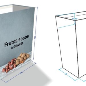 box mesa promoción productos frutos secos en supermercados y tiendas medidas un cuarto de palet