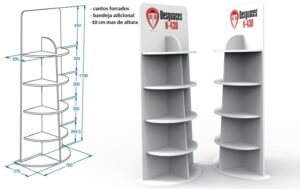 expositor de suelo en cartón reboard o nido de abeja