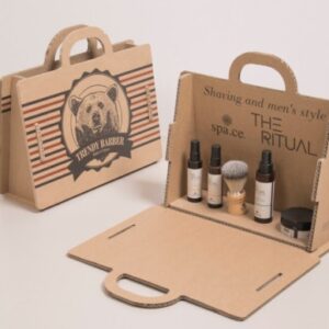 Caja cartón expositor regalo productos de afeitado