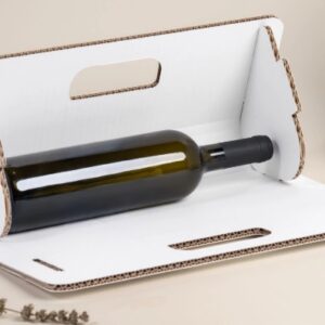 Caja de regalo con asa ideal para vino, aceite, cava, cerveza impresa con tu diseño