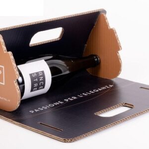 Caja regalo con asa, para vino, aceite, cava, cerveza en cartón