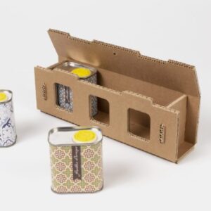 caja regalo rectangular con 3 huecos para productos
