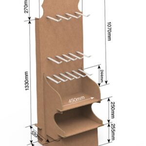 Expositor-2-de-carton-estandar-con-bandejas-y-ganchos