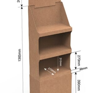 Expositores o estructuras de carton personalizadas con 3 estantes muy resistentes