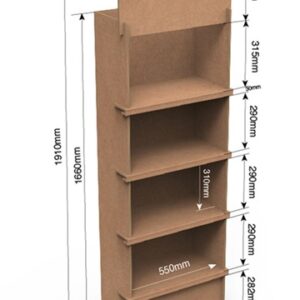 expositor o estructura de carton personalizado modelo 15, adaptable en medidas sin coste de troquel ideal para tiendas y supermercado