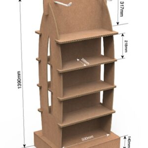 expositor o estructura de carton personalizado modelo 17, adaptable en medidas sin coste de troquel ideal para tiendas y supermercado