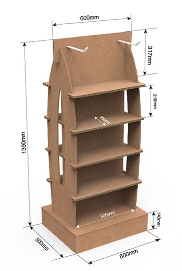 expositor o estructura de carton personalizado modelo 17, adaptable en medidas sin coste de troquel ideal para tiendas y supermercadoMODELO 25 STANDAR expositor o estructura de carton personalizado modelo 17, adaptable en medidas sin coste de troquel ideal para tiendas y supermercado