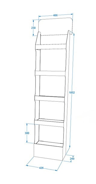Expositor o estructura de carton personalizado modelo 21, adaptable en medidas sin coste de troquel, fácil montaje, ideal para tiendas y supermercados.MODELO 7 STANDAR Expositor o estructura de carton personalizado modelo 21, adaptable en medidas sin coste de troquel, fácil montaje, ideal para tiendas y supermercados.