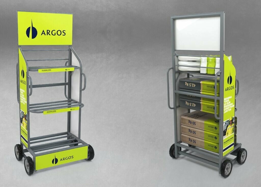 expositores metalicos y displays de abonos agricolas 2 modelos