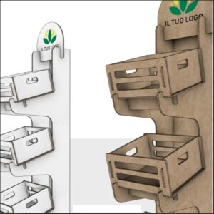 expositor de cartón decorativo resistente para frutas