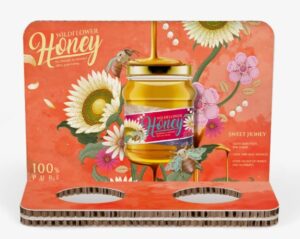 expositor de cartón decorativo para tienda de sobremesa original y resistente