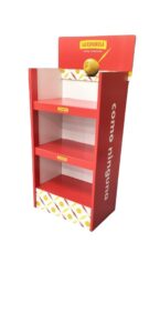 reboard cartón expositor para aceitunas en tienda muy resistente