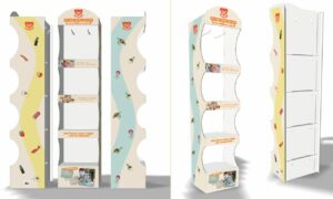 expositor de cartón barato personalizado para snacks de mascotas